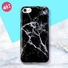 AKI Fashion Marble Phone Case for iPhone 6 6S Plus Case Classic Black White Pink Soft Cover for iPhone 7 8 Plus Cases Shell