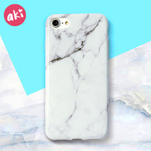 AKI Fashion Marble Phone Case for iPhone 6 6S Plus Case Classic Black White Pink Soft Cover for iPhone 7 8 Plus Cases Shell