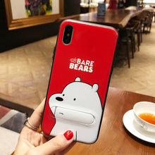 Ruo Dawn Cartoon Bear For iphone 6 6S 7 8 Plus X Phone Cases Soft Silicone+Plastic Shell Cute Cat Fashion Girl Stent Back Cover