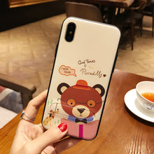 Ruo Dawn Cartoon Bear For iphone 6 6S 7 8 Plus X Phone Cases Soft Silicone+Plastic Shell Cute Cat Fashion Girl Stent Back Cover