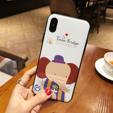 Ruo Dawn Cartoon Bear For iphone 6 6S 7 8 Plus X Phone Cases Soft Silicone+Plastic Shell Cute Cat Fashion Girl Stent Back Cover