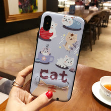 Ruo Dawn Cartoon Bear For iphone 6 6S 7 8 Plus X Phone Cases Soft Silicone+Plastic Shell Cute Cat Fashion Girl Stent Back Cover
