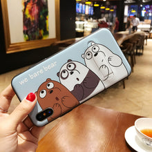 Ruo Dawn Cartoon Bear For iphone 6 6S 7 8 Plus X Phone Cases Soft Silicone+Plastic Shell Cute Cat Fashion Girl Stent Back Cover