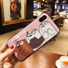 Ruo Dawn Cartoon Bear For iphone 6 6S 7 8 Plus X Phone Cases Soft Silicone+Plastic Shell Cute Cat Fashion Girl Stent Back Cover