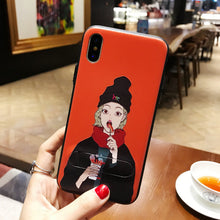 Ruo Dawn Cartoon Bear For iphone 6 6S 7 8 Plus X Phone Cases Soft Silicone+Plastic Shell Cute Cat Fashion Girl Stent Back Cover