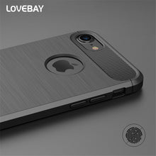 Lovebay Phone Case For iPhone X 7 7 Plus 6 6s Plus 5 5s SE Case Luxury New Carbon Fiber Soft TPU Drawing Shockproof Phone Case