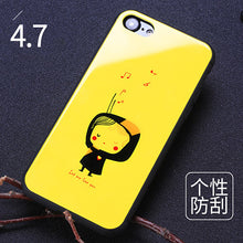 Joyroom Couple phone Case For iPhone 7 Plus cute animal glass Printed Pattern Phone Back Cover for iphone 7 case