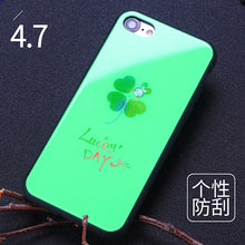 Joyroom Couple phone Case For iPhone 7 Plus cute animal glass Printed Pattern Phone Back Cover for iphone 7 case