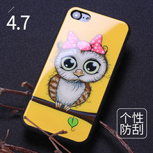 Joyroom Couple phone Case For iPhone 7 Plus cute animal glass Printed Pattern Phone Back Cover for iphone 7 case