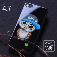 Joyroom Couple phone Case For iPhone 7 Plus cute animal glass Printed Pattern Phone Back Cover for iphone 7 case