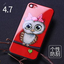 Joyroom Couple phone Case For iPhone 7 Plus cute animal glass Printed Pattern Phone Back Cover for iphone 7 case