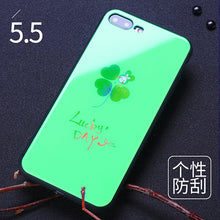 Joyroom Couple phone Case For iPhone 7 Plus cute animal glass Printed Pattern Phone Back Cover for iphone 7 case