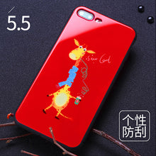 Joyroom Couple phone Case For iPhone 7 Plus cute animal glass Printed Pattern Phone Back Cover for iphone 7 case