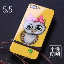 Joyroom Couple phone Case For iPhone 7 Plus cute animal glass Printed Pattern Phone Back Cover for iphone 7 case