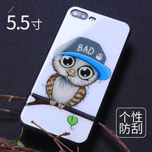 Joyroom Couple phone Case For iPhone 7 Plus cute animal glass Printed Pattern Phone Back Cover for iphone 7 case
