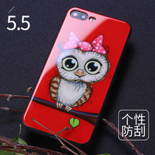 Joyroom Couple phone Case For iPhone 7 Plus cute animal glass Printed Pattern Phone Back Cover for iphone 7 case